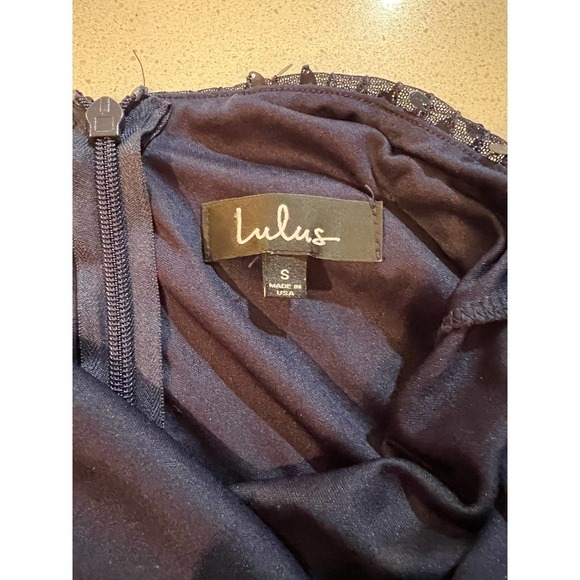 Cielo Navy Blue Sequin Halter Maxi Dress - Picture 5 of 8